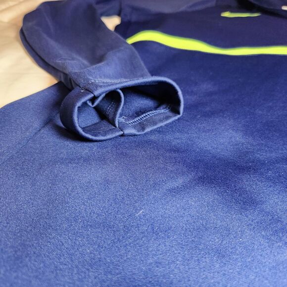 Nike Dri Fit 1/4 Zip Pullover Blue Neon Stripe Athletic Training Mens XL - Picture 4 of 7